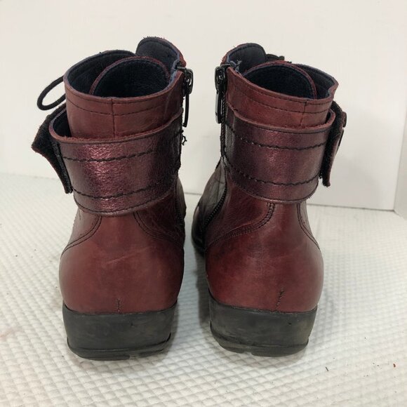 DORKING by Fluchos Agata Red Leather Ankle Booties Size 38 (7.5) - Picture 7 of 14